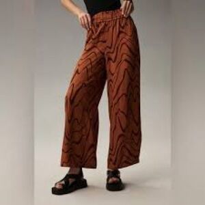 Anthropologie Terracotta Swirl Wide Leg Pants